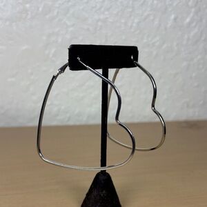 Silver heart Hoop Earrings